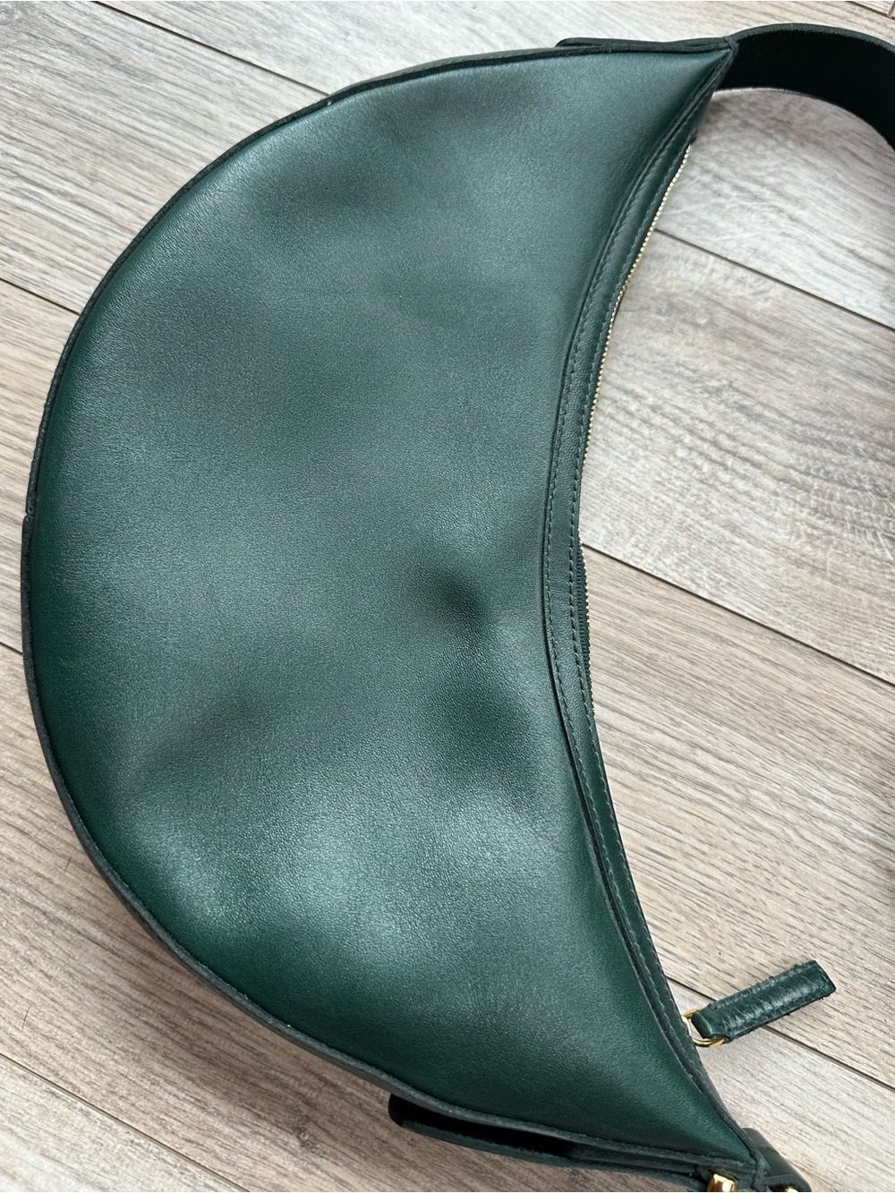 Madewell Dark Green Leather Crescent Crossbody Bag - Picture 3 of 9